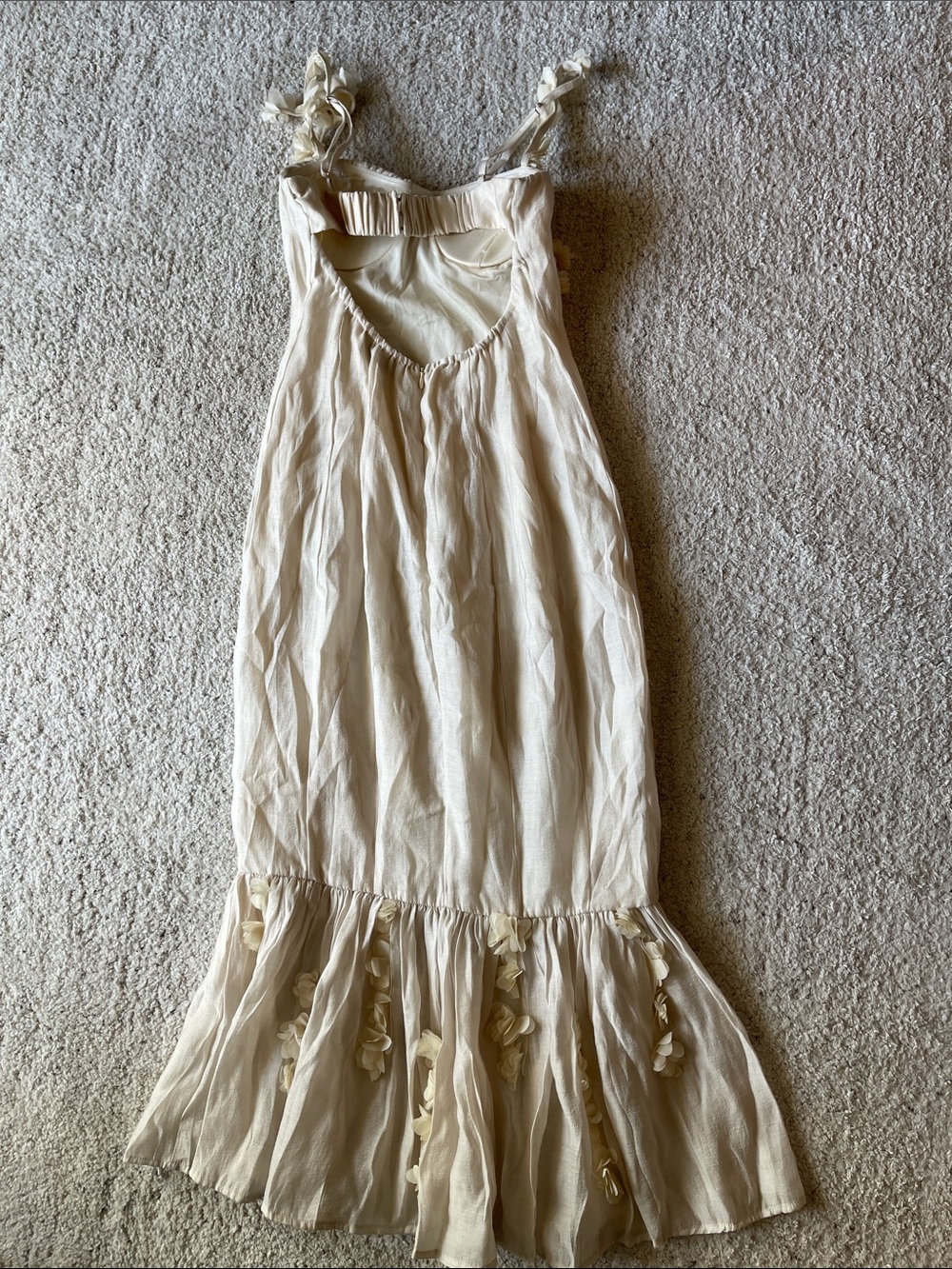 Petal & Pup Posedly Floral Applique Midi Dress in Cream - Picture 8 of 8